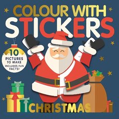 Colour with Stickers Christmas hind ja info | Väikelaste raamatud | kaup24.ee