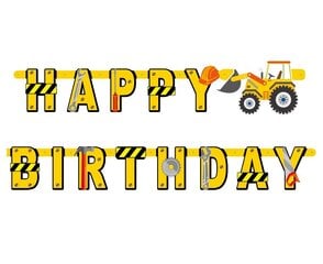 Гирлянда "Happy Birthday" Construction Site, 220 x 16см (PF-GUPB) 4252 цена и информация | Праздничные декорации | kaup24.ee