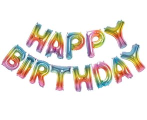 Fooliumist õhupallide komplekt "Happy Birthday" (BZ-AHBT) 0202 hind ja info | Õhupallid | kaup24.ee