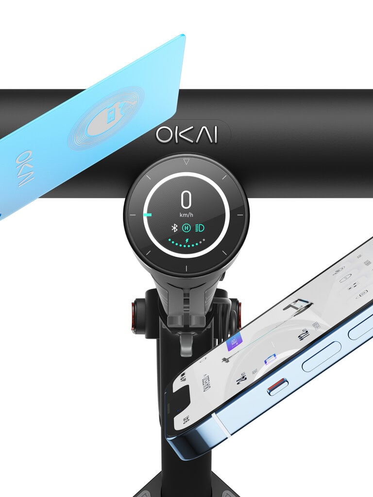 Elektriline tõukeratas, E-Scooter OKAI Neon LED, 25 km / h, must hind ja info | Elektritõukerattad | kaup24.ee