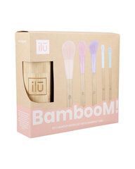 Ilu Set of 5 Makeup Brushes + Bamboo Tube цена и информация | Кисти для макияжа, спонжи | kaup24.ee