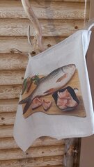 Linane rätik 45 x 70 cm, digitrükiga "Kala köögilaual" hind ja info | Köögirätikud, pajakindad, põlled | kaup24.ee