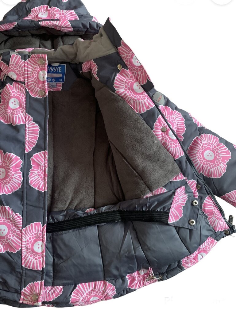Tüdrukute talvekomplekt (jope + püksid) Lassye H27-018, Grey-Pink цена и информация | Laste talveriided | kaup24.ee