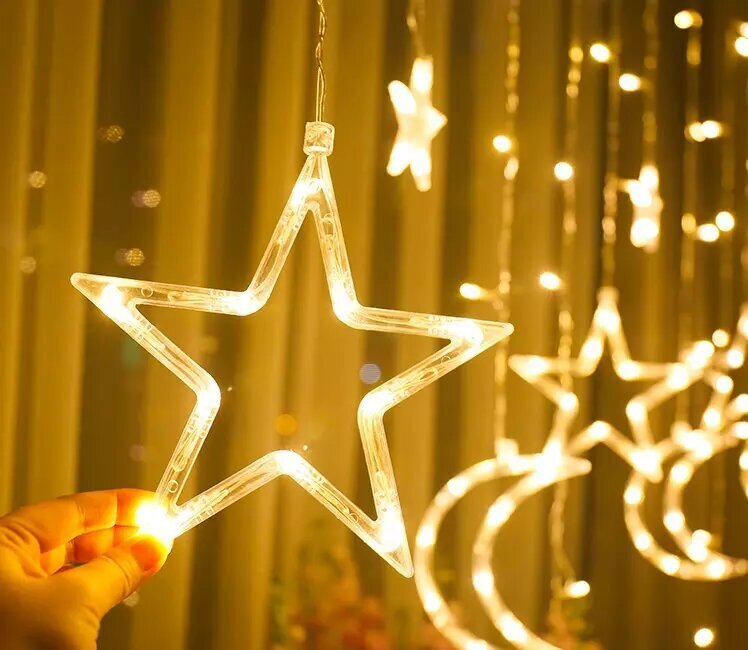 Jääpurika tüüpi Led valgustid kaunistustega (jõulu LED kardinavalgustid/lambid) 3,5 m + 3 m цена и информация | Jõulutuled | kaup24.ee