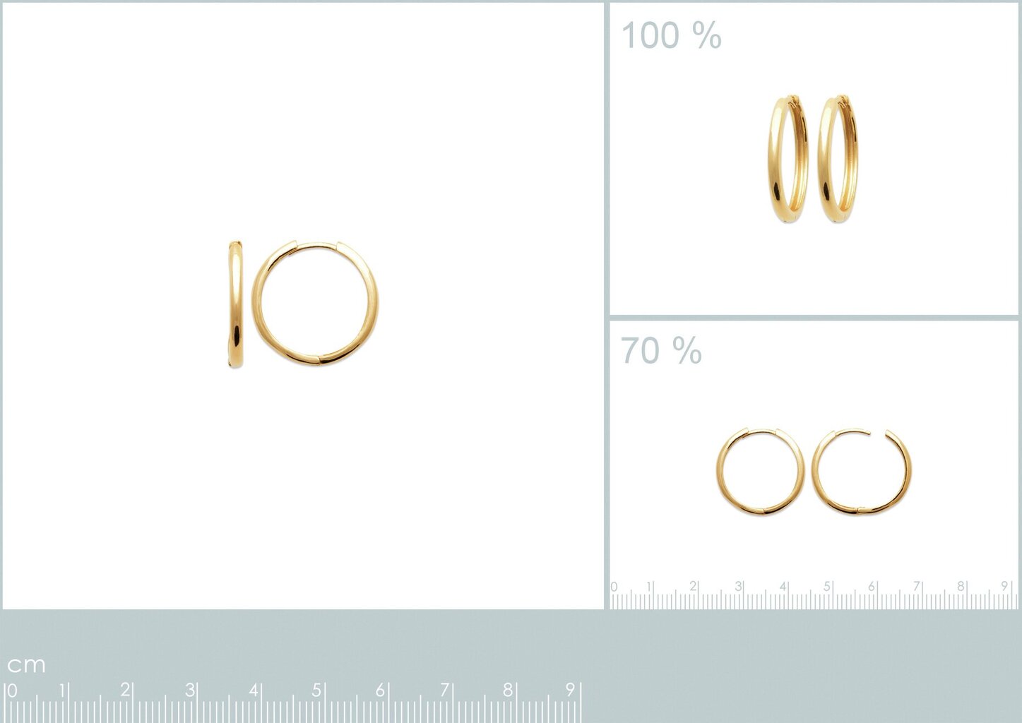 750° kullaga kaetud kõrvarõngad, ⌀ 17 mm, toodetud Prantsusmaal hind ja info | Kõrvarõngad | kaup24.ee