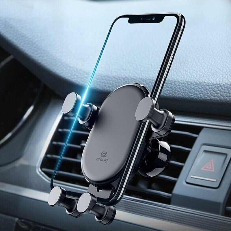 Crong Gravity Auto Lock autokinnitus 4,7–6,5 tolli (must) hind ja info | Mobiiltelefonide hoidjad | kaup24.ee