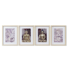 Картина DKD Home Decor, полистирол, Будда (4 шт.) (35 x 2.5 x 45 cm) цена и информация | Настенные деревянные декорации | kaup24.ee