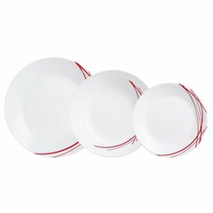 Lauanõud Arcopal Domitille punane valge klaas (18 osad) цена и информация | Посуда, тарелки, обеденные сервизы | kaup24.ee