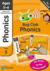 Bug Club Phonics Learn at Home Pack 5, Phonics Sets 13-26 for ages 5-6 (Six   stories plus Parent Guide plus Activity Book) цена и информация | Книги для подростков и молодежи | kaup24.ee