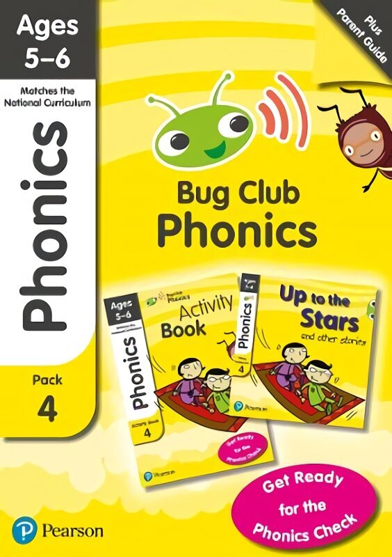 Phonics - Learn at Home Pack 4 (Bug Club), Phonics Sets 10-12 for ages 5-6 (Six stories plus Parent Guide plus Activity Book) цена и информация | Noortekirjandus | kaup24.ee