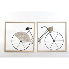 Seinakaunistus DKD Home Decor must jalgratas metall puit Mdf (80 x 2.5 x 40 cm) (2 pcs) hind ja info | Seinapildid | kaup24.ee