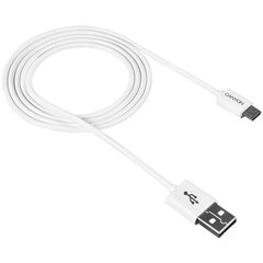 Telefonijuhe Canyon CNE-USBM1B, USB 2.0 / micro USB, 1 m, valge цена и информация | Кабели для телефонов | kaup24.ee