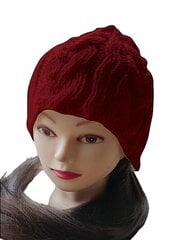 Soe kootud müts, punane цена и информация | Женские шапки | kaup24.ee