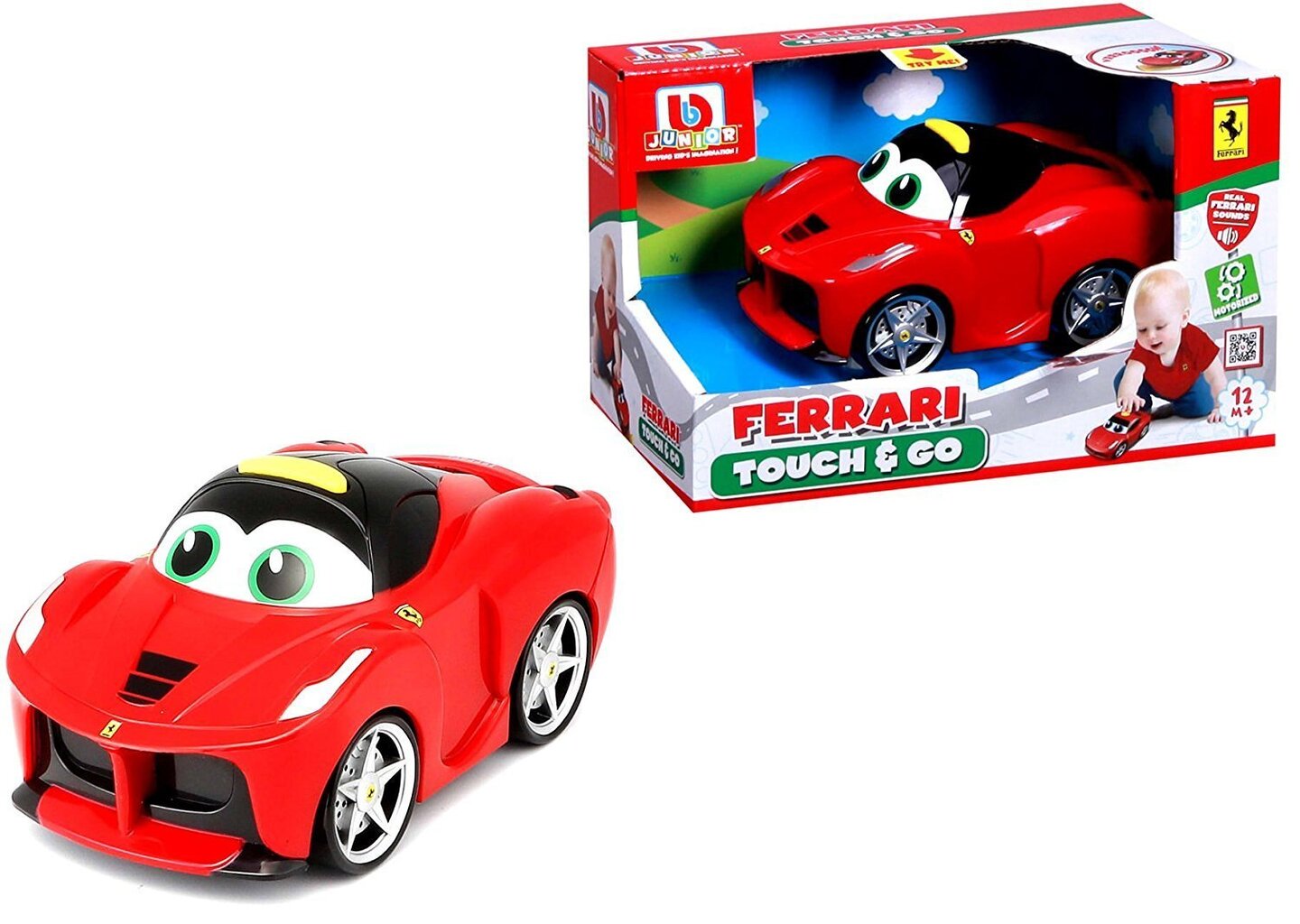 Laste mänguauto BB Junior Ferrari Touch & Go 16-81606, punane цена и информация | Imikute mänguasjad | kaup24.ee