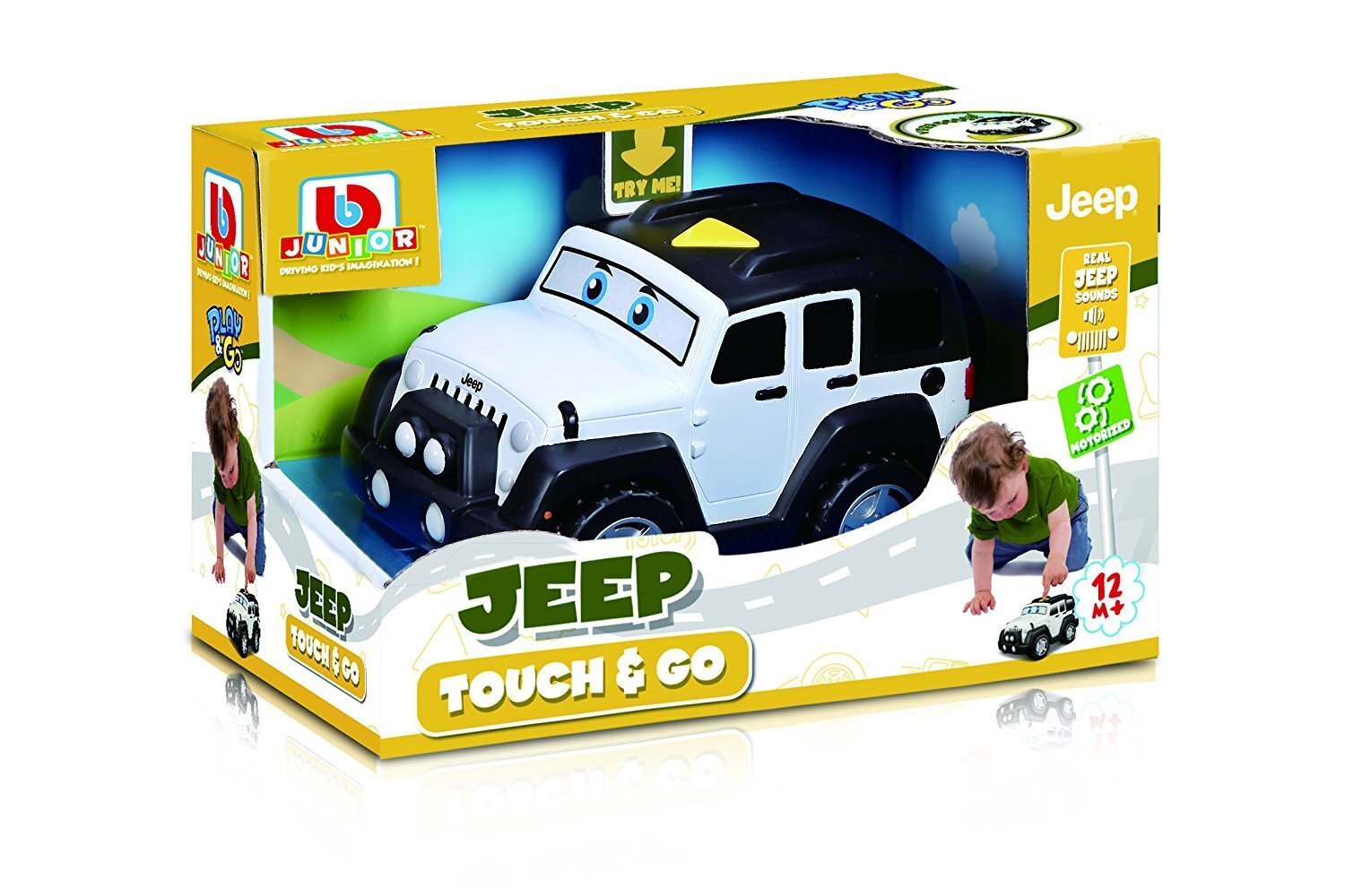 Laste mänguauto BB Junior Jeep Touch & Go 16-81801, valge цена и информация | Imikute mänguasjad | kaup24.ee