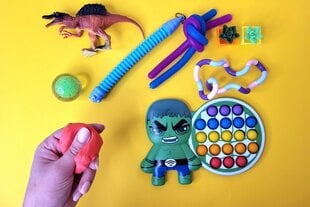 Набор игрушек для детей 3-7 лет, 10 шт. Hulk pop it, fidget полоски, змея, динозавр, моделин цена и информация | Настольные игры, головоломки | kaup24.ee