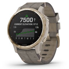 Garmin fēnix® 6S Pro Solar Light Gold/Shale Grey Suede hind ja info | Nutikellad (smartwatch) | kaup24.ee