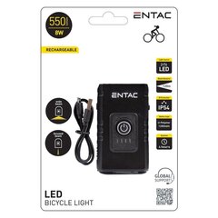 Аккумуляторный велосипедный фонарь Entac 8W USB 550Lm цена и информация | Велосипедные фонари, отражатели | kaup24.ee