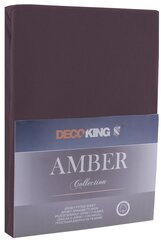 DecoKing jersey Amber Chocolate простынь на резинке, 240x200 см цена и информация | Простыни | kaup24.ee