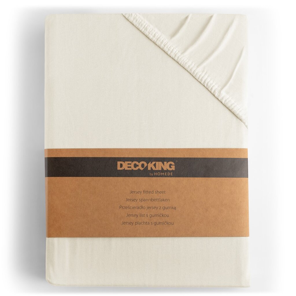 Kummiga voodilina DecoKing jersey Amber Ecru, 140x200 cm hind ja info | Voodilinad | kaup24.ee
