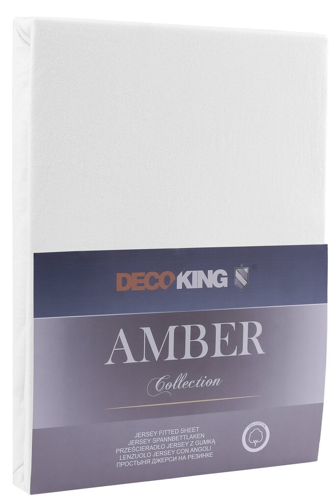 Kummiga voodilina DecoKing jersey Amber White, 140x200 cm hind ja info | Voodilinad | kaup24.ee