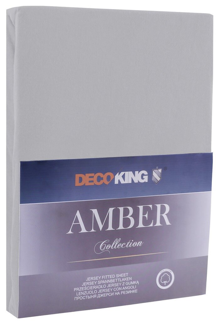 Kummiga voodilina DecoKing jersey Amber Steel, 140x200 cm цена и информация | Voodilinad | kaup24.ee