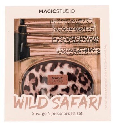 Meigipintslid Magic Studio Wild Safari Savage, 4 tk. hind ja info | Meigipintslid, -käsnad | kaup24.ee