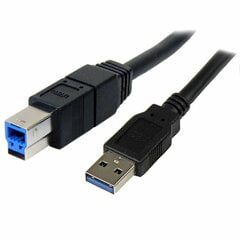 USB A - USB B Kaabel Startech USB3SAB3MBK  Must hind ja info | Mobiiltelefonide kaablid | kaup24.ee