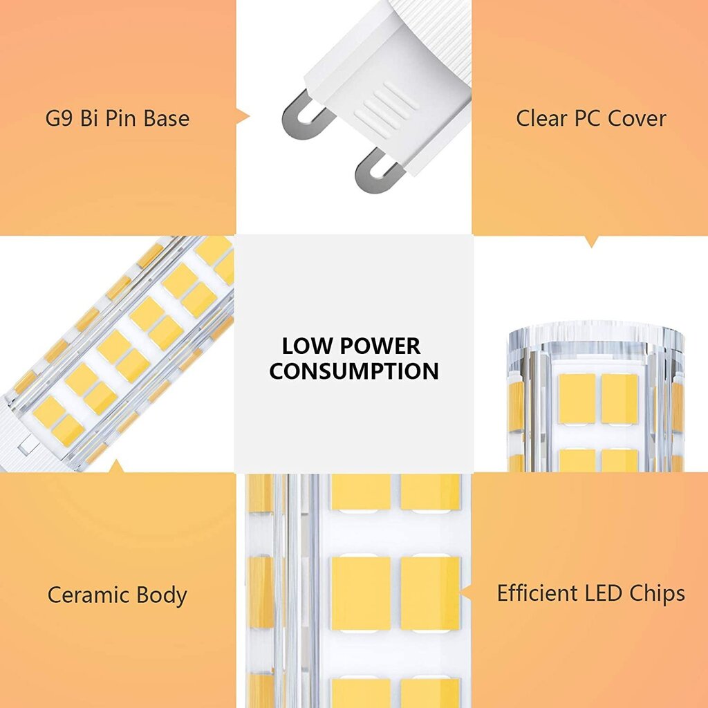 LED pirnid pakis 10 tk. G.LUX GR-LED-G9-8W 4000K hind ja info | Lambipirnid, lambid | kaup24.ee