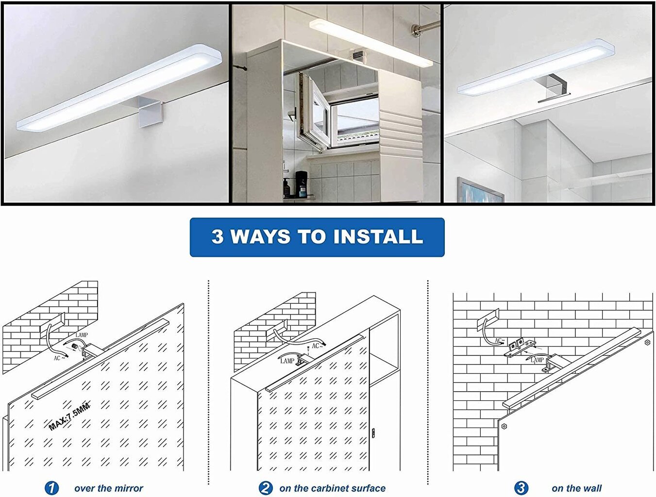 LED peegellamp G.LUX GR-LED-MIRROR-500-10W hind ja info | Seinavalgustid | kaup24.ee