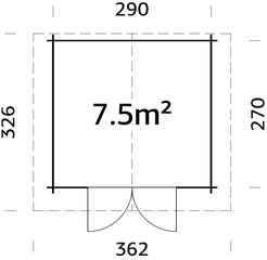 Aiakuur Tiina 7,5 m² plekk-katuse ja vihmaveerennidega hind ja info | Kuurid ja aiamajad | kaup24.ee