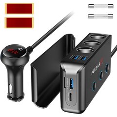 Разветвитель прикуривателя Feegar CIGA 200 Вт 12-24 В 4x USB QC3.0 PD Typ C 10A цена и информация | Зарядные устройства для телефонов | kaup24.ee