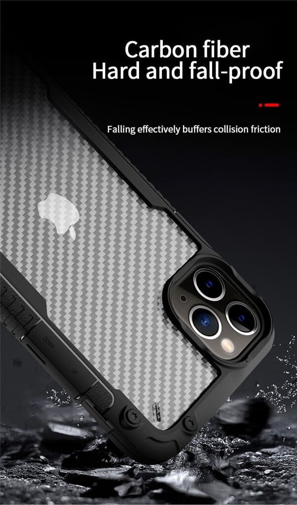 iPhone 11 (6,1″) Carbon Shockproof ümbris randmerihmaga – Khaki цена и информация | Telefoni kaaned, ümbrised | kaup24.ee