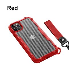 iPhone 11 (6,1″) Carbon Shockproof ümbris randmerihmaga – Punane hind ja info | Telefoni kaaned, ümbrised | kaup24.ee