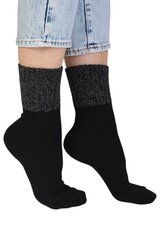 Тёплые носки чёрного цвета из шерсти альпака с блестящей кромкой ALPAKAVILLASED цена и информация | Женские носки | kaup24.ee