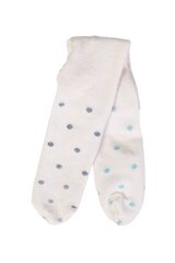 Нарядные колготки в блестящий горошек на кремово-белом фоне из смеси хлопка и вискозы для малышей DIXIE цена и информация | Колготки, носочки для новорожденных | kaup24.ee