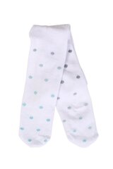 Нарядные колготки в блестящий горошек на белом фоне из смеси хлопка и вискозы для малышей DIXIE цена и информация | Колготки, носочки для новорожденных | kaup24.ee