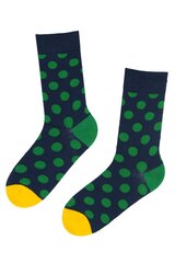 Хлопковые носки тёмно-синего цвета с узором в зелёный горошек DOTS цена и информация | Женские носки | kaup24.ee
