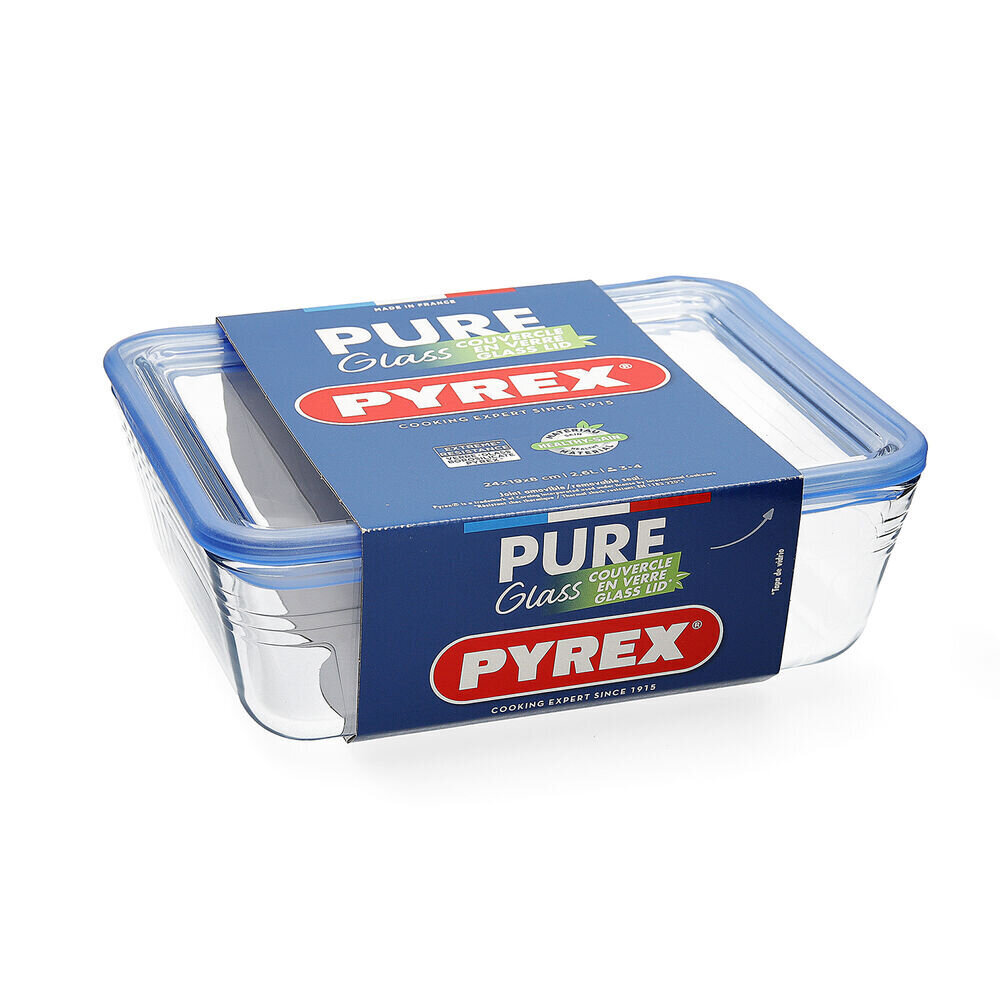 Katlakivi eraldamise kassett Pyrex Pure Glass kristall läbipaistev (2,6 L) hind ja info | Toidu säilitusnõud | kaup24.ee