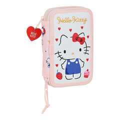 Kahekordne pliiatsikarp Hello Kitty roosa valge (12.5 x 19.5 x 4 cm) (28 pcs) hind ja info | Pinalid | kaup24.ee