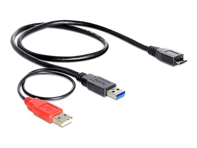 Delock USB 3.0 AM x2->BM Micro USB 20cm hind ja info | Kaablid ja juhtmed | kaup24.ee