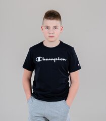 Champion poiste T-särk 305365*KK001, must 8053305812986 цена и информация | Рубашки для мальчиков | kaup24.ee