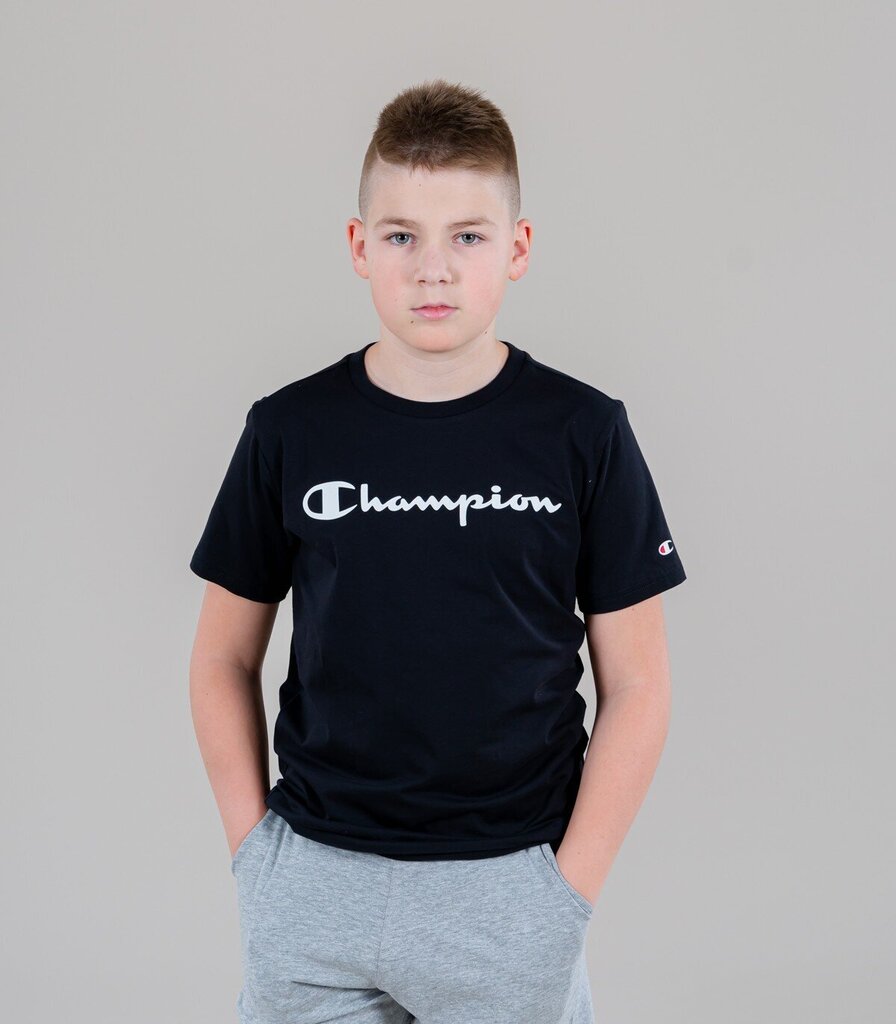 Champion poiste T-särk 305365*KK001, must 8053305812986 цена и информация | Poiste särgid | kaup24.ee