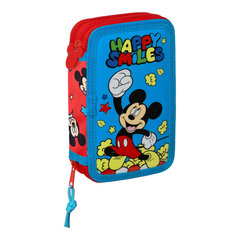 Kahekordne pliiatsikarp Mickey Mouse Clubhouse Happy Smiles punane sinine (12.5 x 19.5 x 4 cm) (28 pcs) цена и информация | Пеналы | kaup24.ee