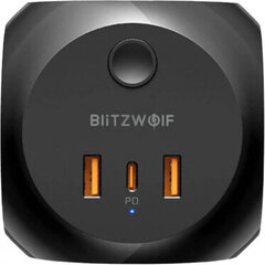 Blitzwolf BW-PC1 Power charger with 3 AC outlets, 2x USB, 1x USB-C (black) цена и информация | Зарядные устройства для телефонов | kaup24.ee