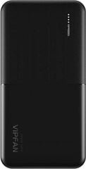 Vipfan Powerbank Ultra-Thin F04 10000mAh, 2x USB (black) цена и информация | Зарядные устройства Power bank | kaup24.ee