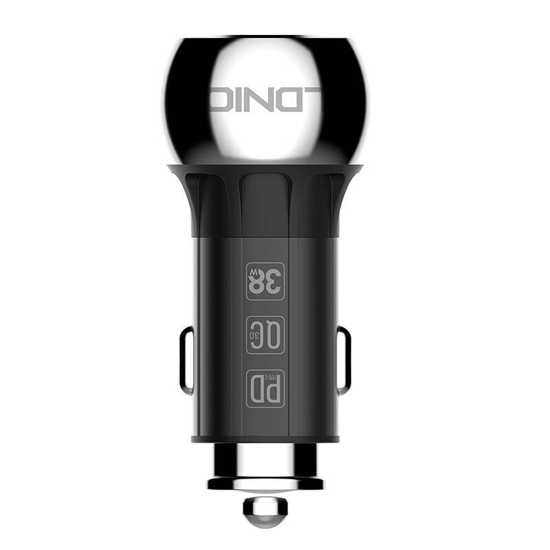 Car charger LDNIO C1, USB + USB-C, PD + QC 3.0, 36W (black) цена и информация | Mobiiltelefonide laadijad | kaup24.ee
