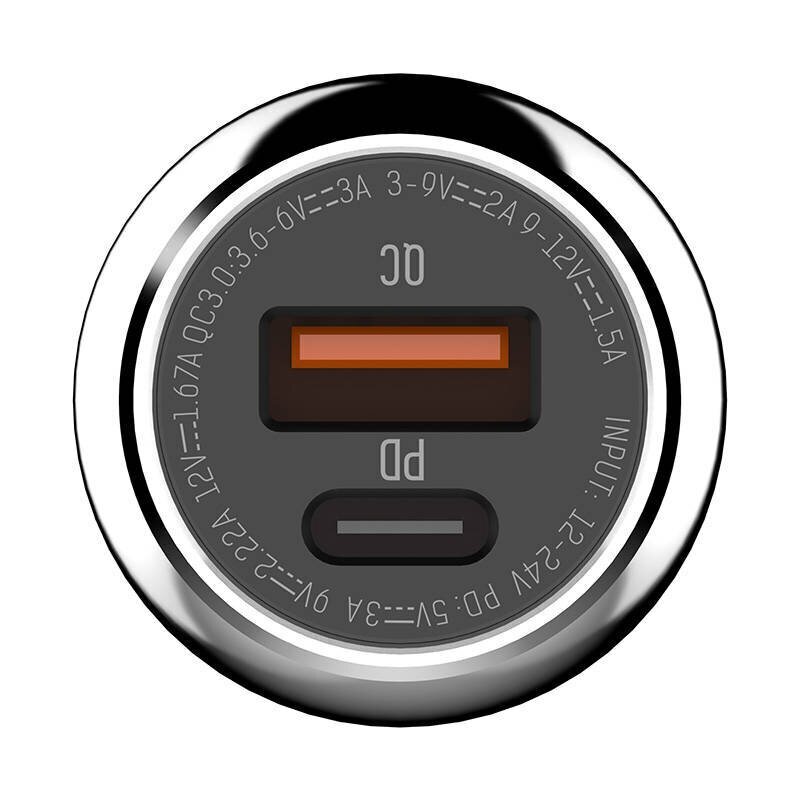 Car charger LDNIO C1, USB + USB-C, PD + QC 3.0, 36W (black) цена и информация | Mobiiltelefonide laadijad | kaup24.ee