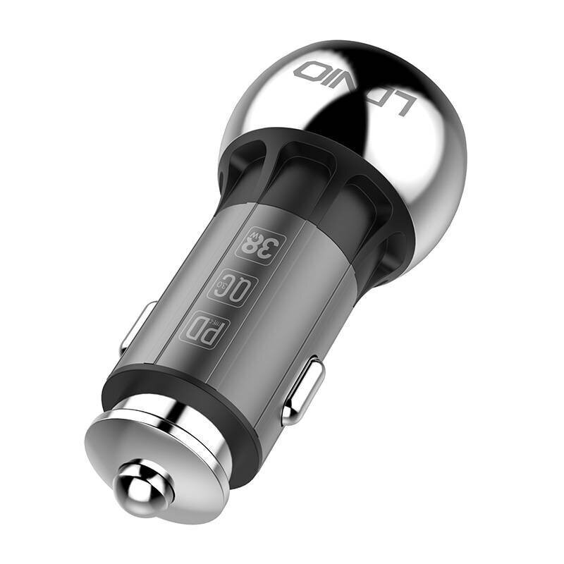 Car charger LDNIO C1, USB + USB-C, PD + QC 3.0, 36W (black) hind ja info | Mobiiltelefonide laadijad | kaup24.ee