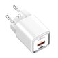 Wall charger LDNIO A2318C, USB + USB-C, PD + QC 3.0, 20W (white) цена и информация | Mobiiltelefonide laadijad | kaup24.ee